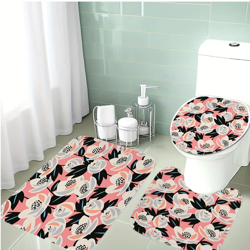 3pcs Pink Abstract Floral Bath Mat Set Soft Plush White Non-Slip Rug Toilet Lid Cover U-Shaped Mat Bathroom Decor Home Gift
3pcs Pink Abstract Floral Bath Mat Set Soft Plush White Non-Slip Rug Toilet Lid Cover U-Shaped Mat Bathroom Decor Home Gift