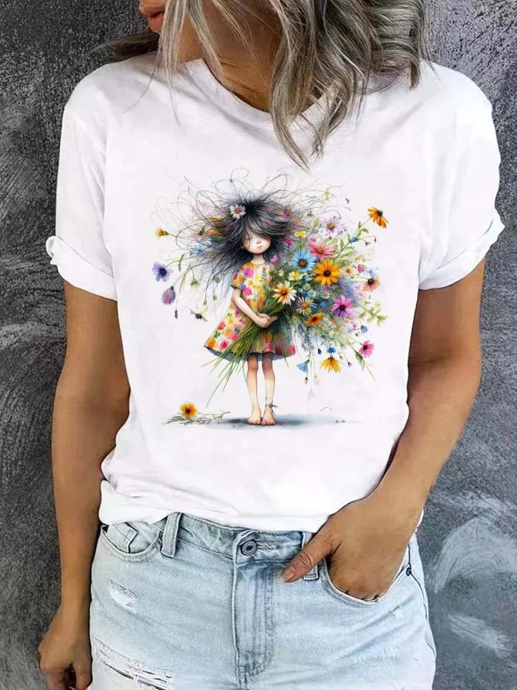 Short Sleeved T-Shirt Women's Cartoon Basic Clothing Fashion Women's Flower Trend Cute 90s Printed T-Shirt Top Pattern T-Shirt
Short Sleeved T-Shirt Women's Cartoon Basic Clothing Fashion Women's Flower Trend Cute 90s Printed T-Shirt Top Pattern T-Shirt