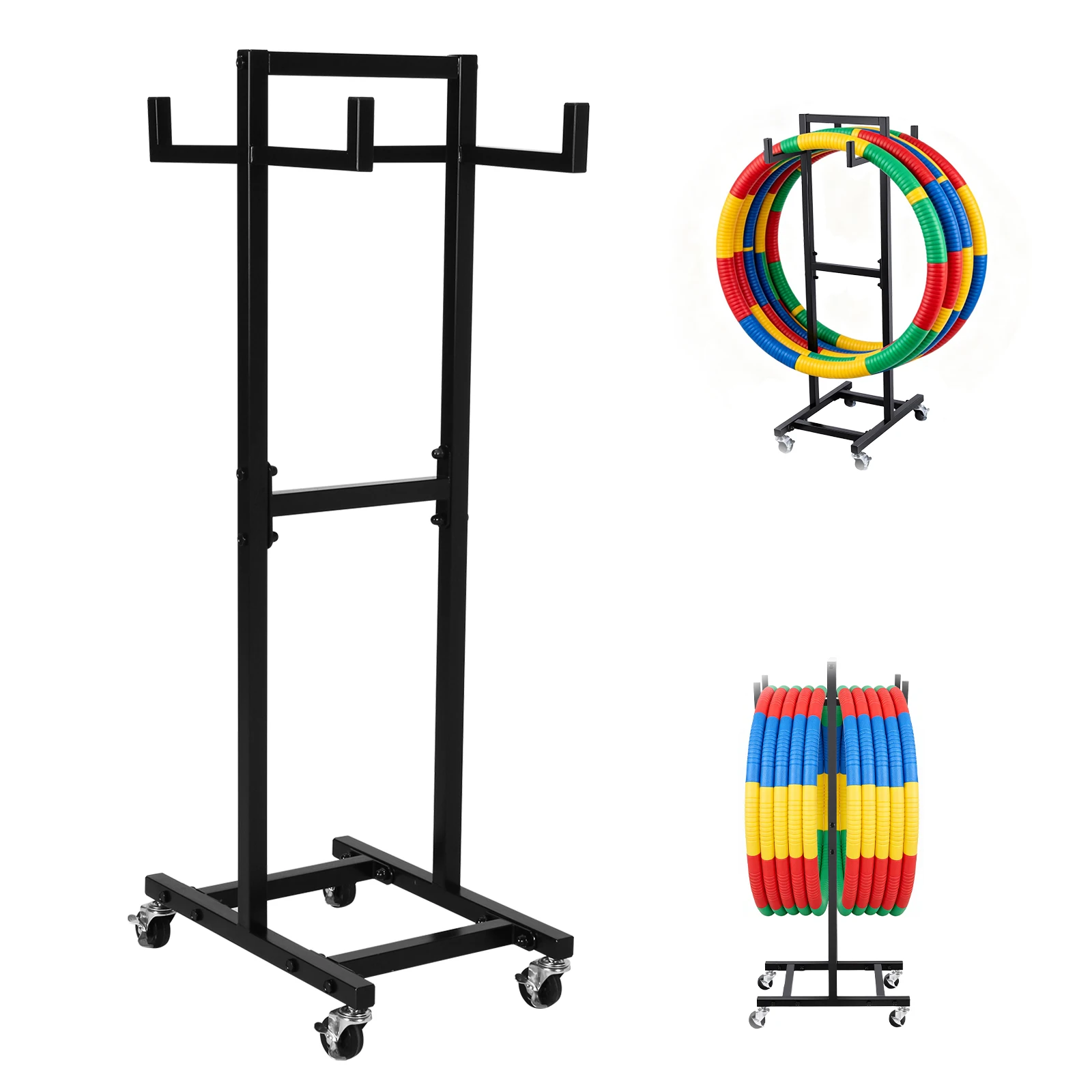 39.37In Freestanding Hoops Storage Cart with Caster Hand Push Storage Cart Space-Saving Rings Display Stand for Home Gym Office
39.37In Freestanding Hoops Storage Cart with Caster Hand Push Storage Cart Space-Saving Rings Display Stand for Home Gym Office