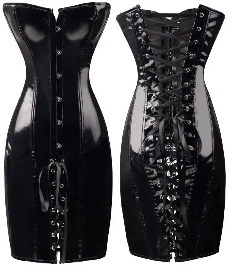 Overbust Long Torso Corset Gothic Sexy Corset Dress PVC Leather Bustier Top Lace Up Clubwear Corselet Black Red
Overbust Long Torso Corset Gothic Sexy Corset Dress PVC Leather Bustier Top Lace Up Clubwear Corselet Black Red