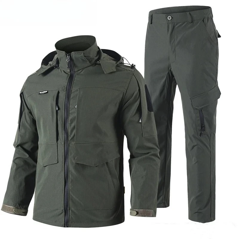 Work Clothes Wear-resistant Plaid Hooded Jacket Pants Work wear Hunting Suit Men Outdoor Training Uniform Tactical Suit
Work Clothes Wear-resistant Plaid Hooded Jacket Pants Work wear Hunting Suit Men Outdoor Training Uniform Tactical Suit