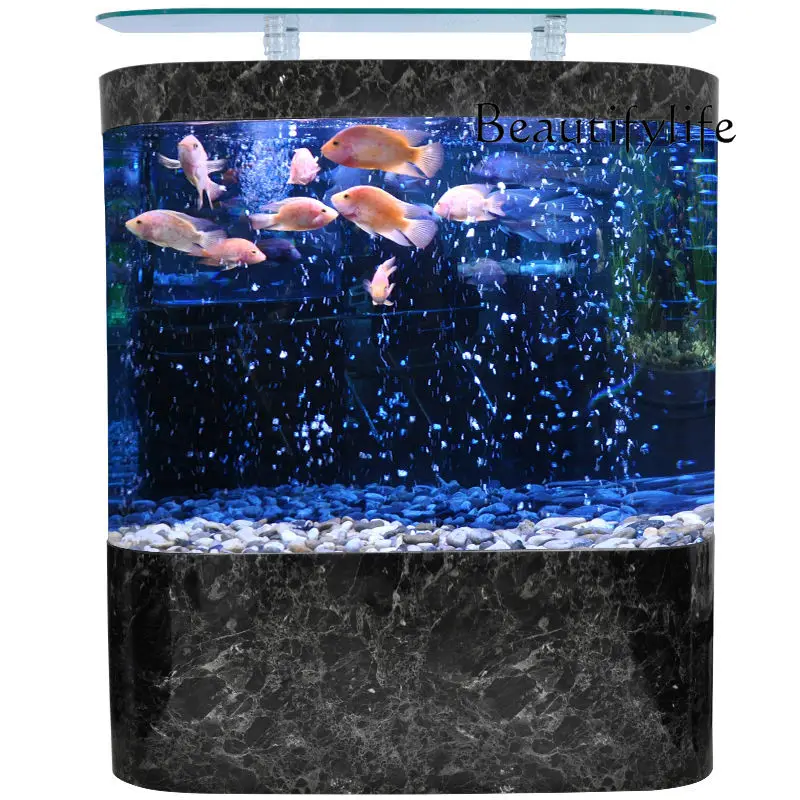 Fish tank medium and large living room floor to the wall lazy water box ecological household goldfish tank
Fish tank medium and large living room floor to the wall lazy water box ecological household goldfish tank