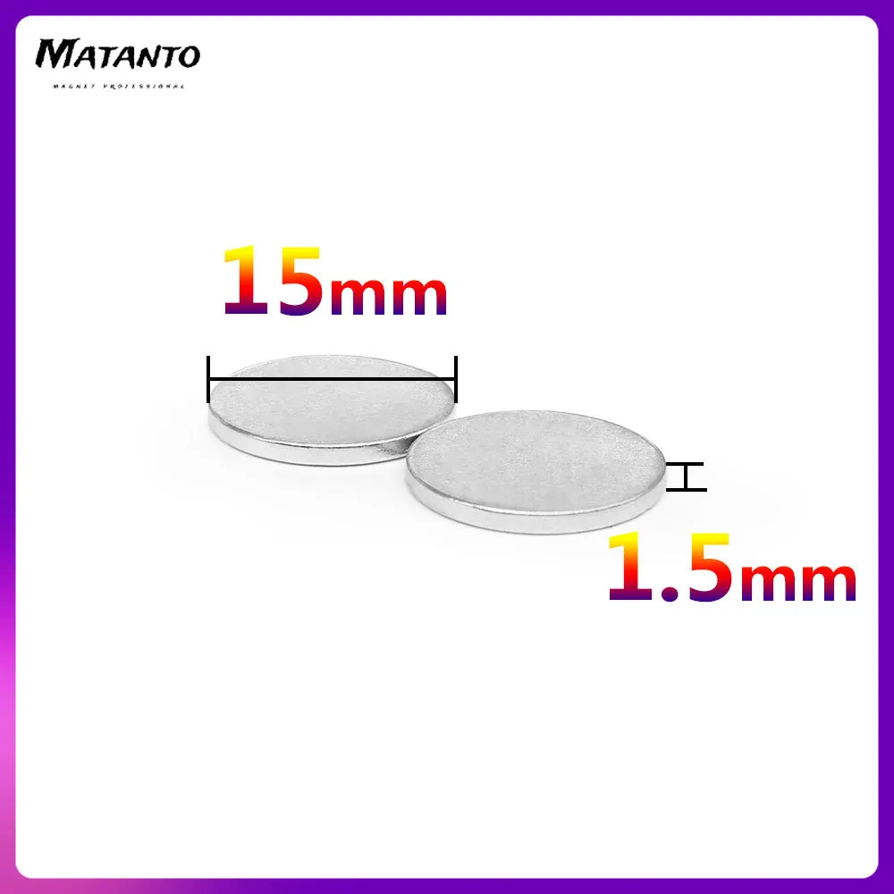 10/20/50/100/200PCS 15x1.5 Round Strong Powerful Magnets 15mmx1.5mm Disc Neodymium Permanent Magnets 15x1.5mm N35 15*1.5
10/20/50/100/200PCS 15x1.5 Round Strong Powerful Magnets 15mmx1.5mm Disc Neodymium Permanent Magnets 15x1.5mm N35 15*1.5