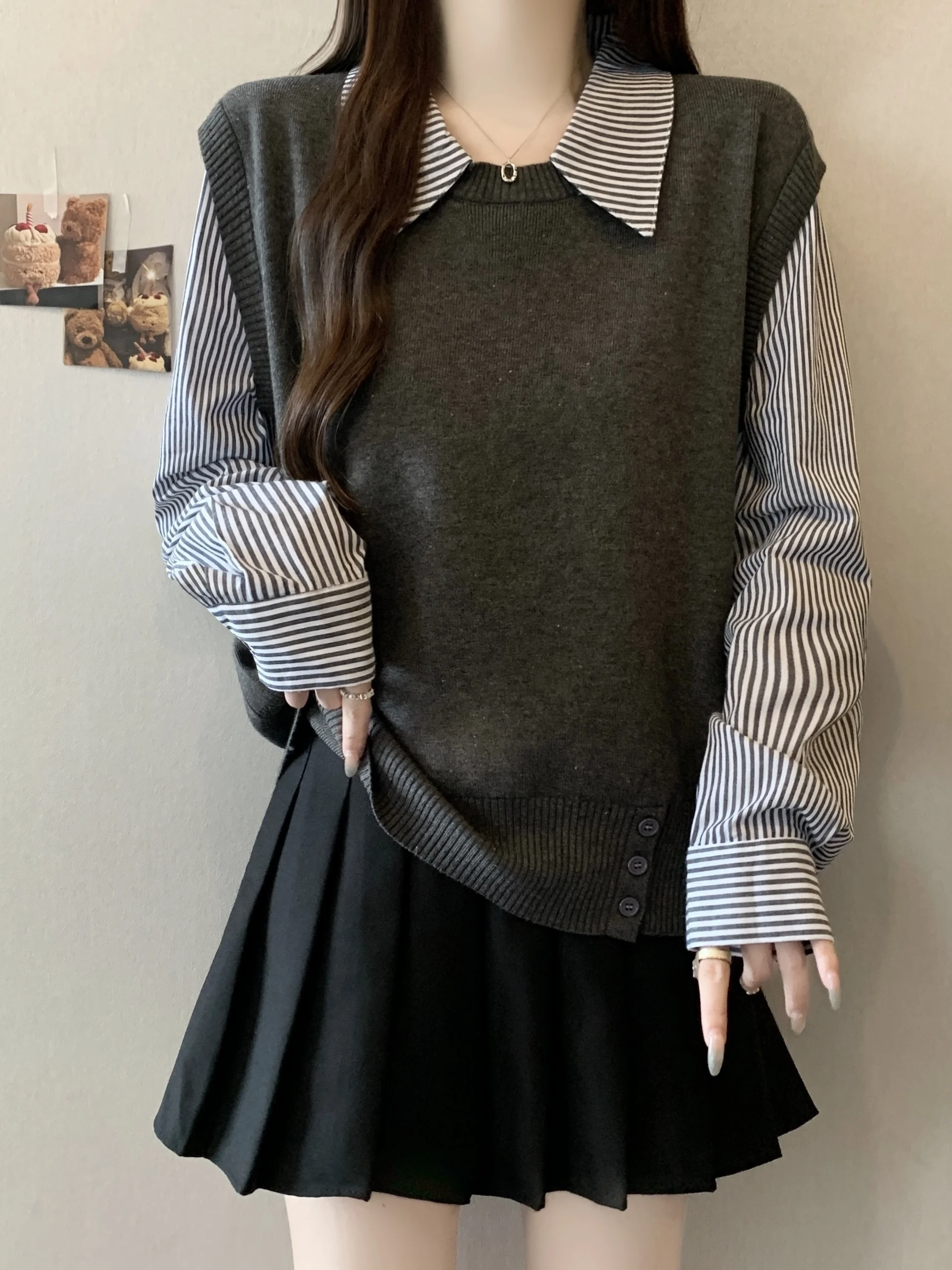 plus Size Knitted Patchwork Striped Long Sleeve Shirt Women Fat MM Belly Cover Slimming Appearance Turn-down Collar Shoulder ...
plus Size Knitted Patchwork Striped Long Sleeve Shirt Women Fat MM Belly Cover Slimming Appearance Turn-down Collar Shoulder ...