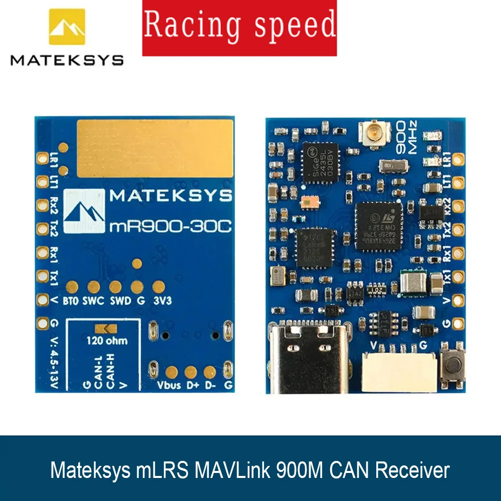 MATEK Mateksys mLRS MAVLink 900M CAN Receiver mR900-30C For RC FPV Racing Drone
MATEK Mateksys mLRS MAVLink 900M CAN Receiver mR900-30C For RC FPV Racing Drone