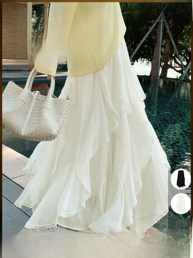 MeiYang Evening Breeze Half Skirt Chiffon Fairy Atmosphere Black White Fairy Skirt Casual High Waist Polyester Fiber Cake Skirt
MeiYang Evening Breeze Half Skirt Chiffon Fairy Atmosphere Black White Fairy Skirt Casual High Waist Polyester Fiber Cake Skirt