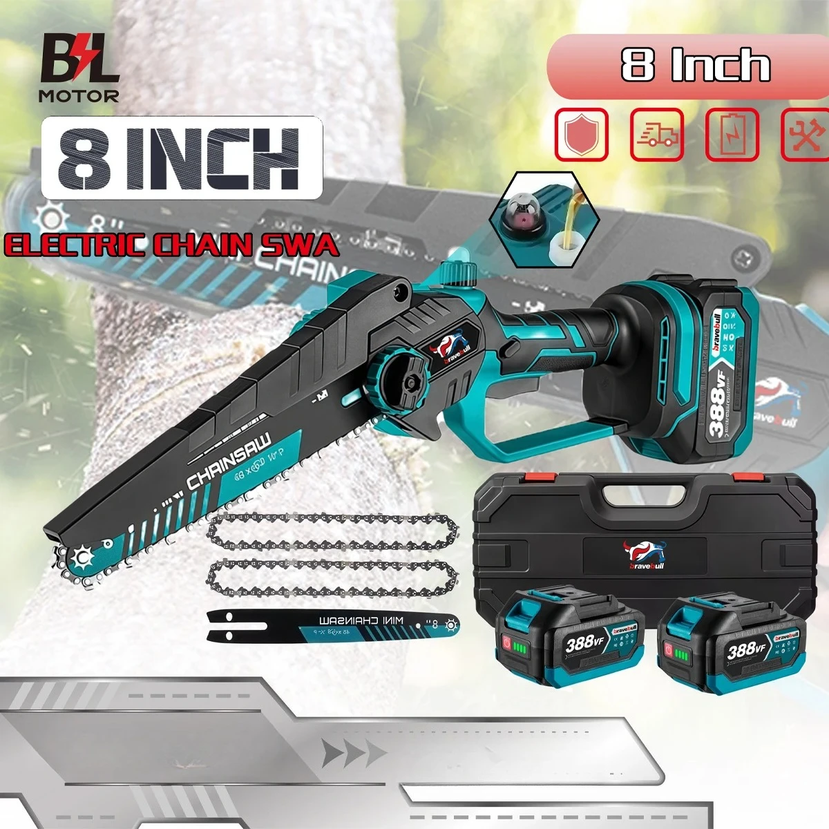 Новая 8-дюймовая бесщеточная электрическая пила с 2 цепями, аккумуляторная деревообрабатывающая садовая пила для обрезки бензопилы для Makita, аккумуляторный штифт 18 В
Новая 8-дюймовая бесщеточная электрическая пила с 2 цепями, аккумуляторная деревообрабатывающая садовая пила для обрезки бензопилы для Makita, аккумуляторный штифт 18 В