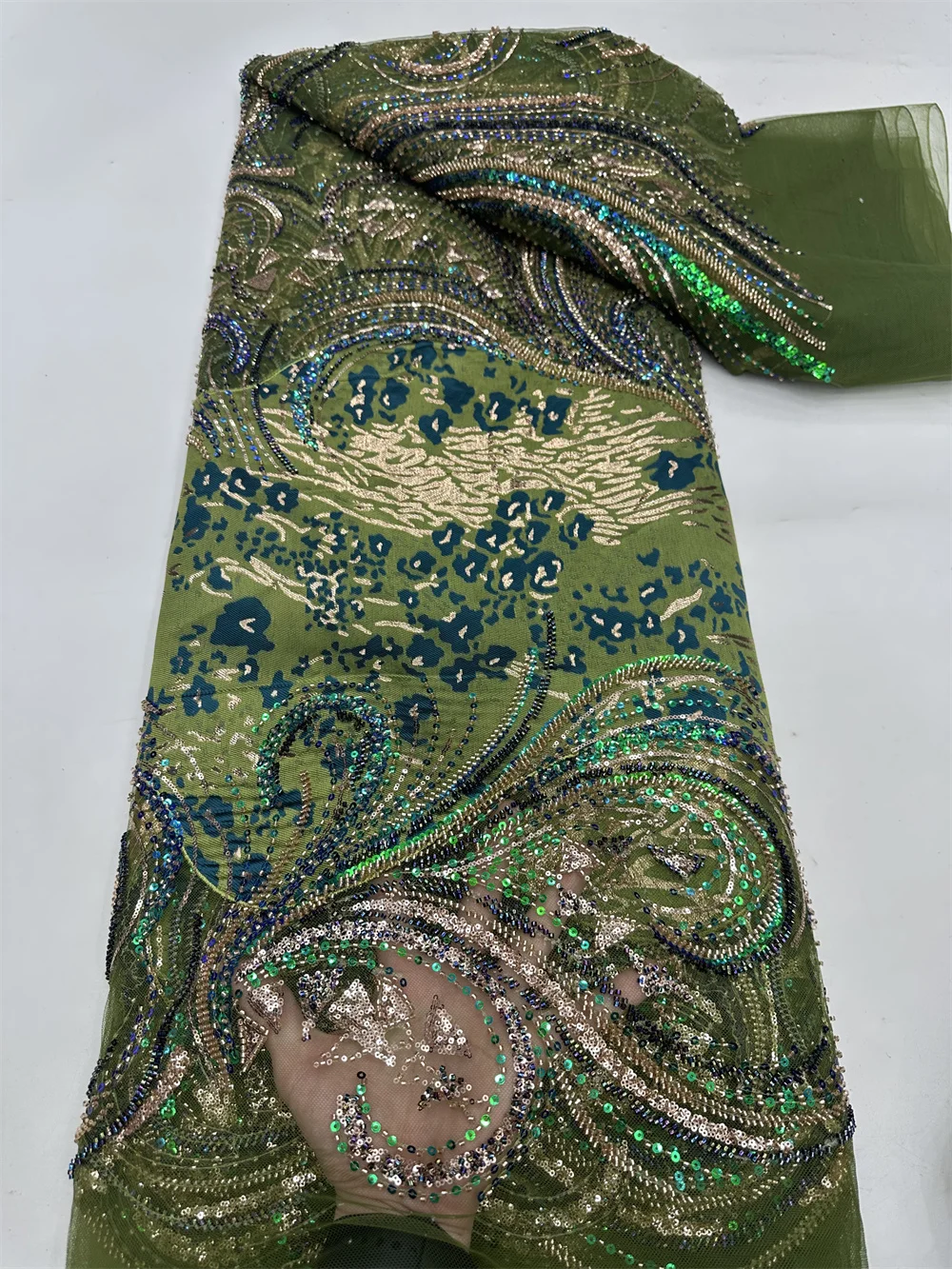 African Nigerian Groom Lace Green Fabric 2025 High Quality With Sequins Embroidery French Mesh Lace Fabric For Wedding Party Sew
African Nigerian Groom Lace Green Fabric 2025 High Quality With Sequins Embroidery French Mesh Lace Fabric For Wedding Party Sew