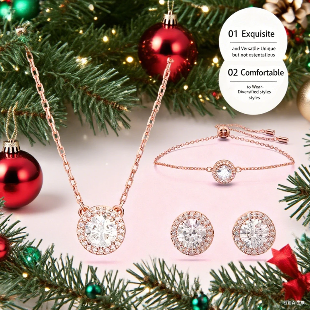 Luxury fashion women's jewelry set sterling silver necklace bracelet earrings plated with 18K rose gold banquet party gift
Luxury fashion women's jewelry set sterling silver necklace bracelet earrings plated with 18K rose gold banquet party gift