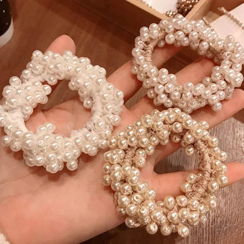 Pearl Hair Ties Beaded Fashion Elastic Hair Scrunchies Set Fancy Pearls Decorative Ponytail Holder Hair Accessories for Women
Pearl Hair Ties Beaded Fashion Elastic Hair Scrunchies Set Fancy Pearls Decorative Ponytail Holder Hair Accessories for Women