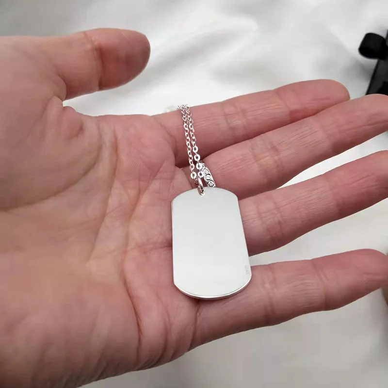 Custom Any text 925 Solid Dog Tag Necklace Personalized Men Necklace Custom Words Stamp Engraved Jewelry
Custom Any text 925 Solid Dog Tag Necklace Personalized Men Necklace Custom Words Stamp Engraved Jewelry