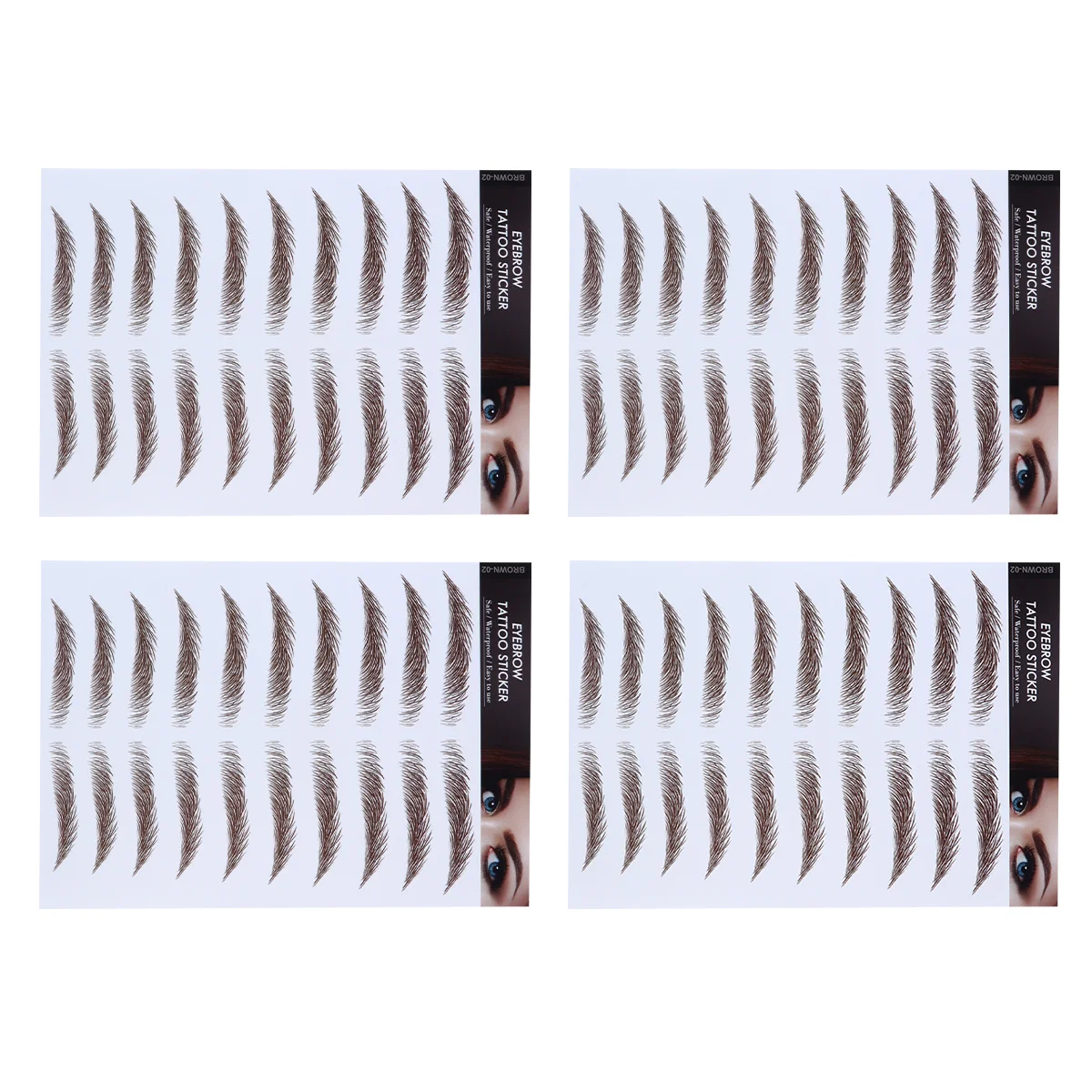 4Pcs Eyebrow Transfer Stickers 6D Hair-Like False Eyebrows Reusable Waterproof Natural Look Brow Tool for Female Grooming
4Pcs Eyebrow Transfer Stickers 6D Hair-Like False Eyebrows Reusable Waterproof Natural Look Brow Tool for Female Grooming