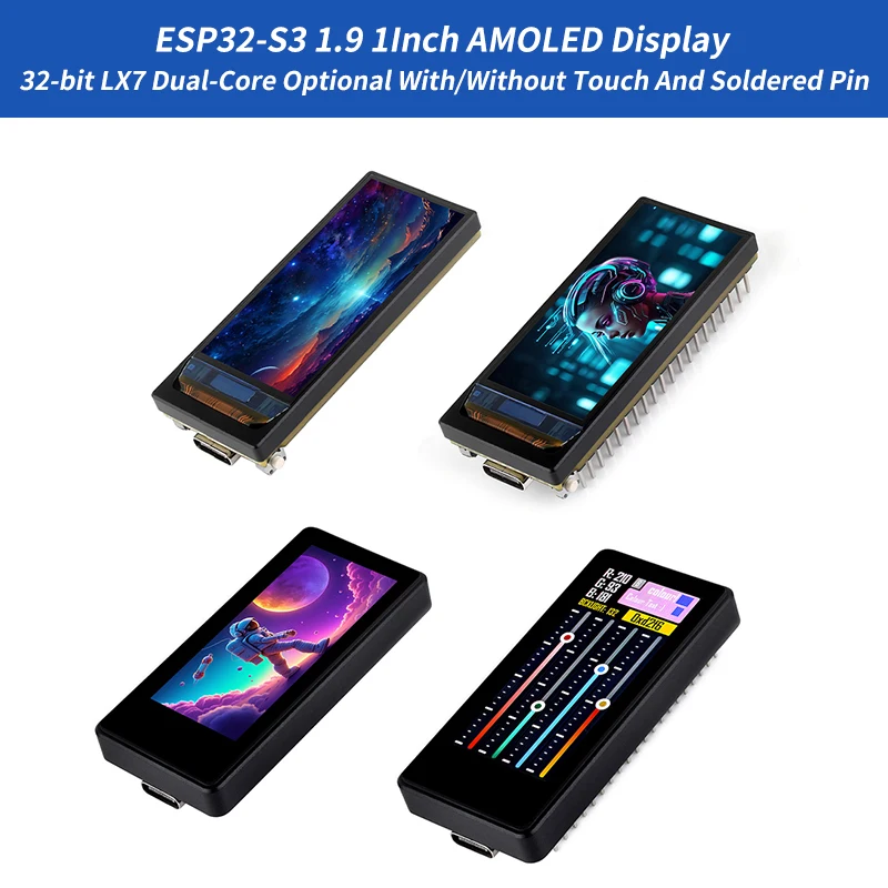 ESP32-S3 1,91-дюймовый AMOLED-дисплей, макетная плата, 32-битный двухъядерный процессор LX7, Wi-Fi и BLE, 240 × 536, опционально для Arduino LVGL
ESP32-S3 1,91-дюймовый AMOLED-дисплей, макетная плата, 32-битный двухъядерный процессор LX7, Wi-Fi и BLE, 240 × 536, опционально для Arduino LVGL