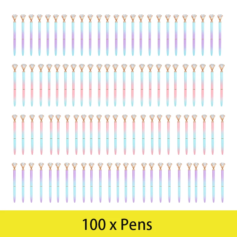 100Pcs Large Crystal Diamond Head Ballpoint Pen 14cm 1.0mm Gradient Pen For Student Stationery Office Business Gift
100Pcs Large Crystal Diamond Head Ballpoint Pen 14cm 1.0mm Gradient Pen For Student Stationery Office Business Gift