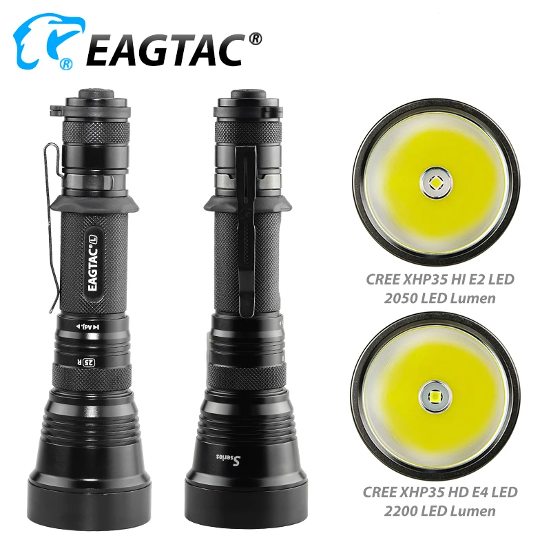 EAGTAC S25L-R MKII XHP35 LED 2200 Lumen Type-C Rechargeable Flashlight Tactical Torch Hunting Duty Light Included 18650 Battery
EAGTAC S25L-R MKII XHP35 LED 2200 Lumen Type-C Rechargeable Flashlight Tactical Torch Hunting Duty Light Included 18650 Battery