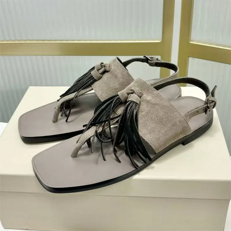 New Sandals Woman Chain String Bead Fringe Summer Shoes Woman Flip Flops Cow Suede Flat Sandals Women Sandalias Mujer
New Sandals Woman Chain String Bead Fringe Summer Shoes Woman Flip Flops Cow Suede Flat Sandals Women Sandalias Mujer