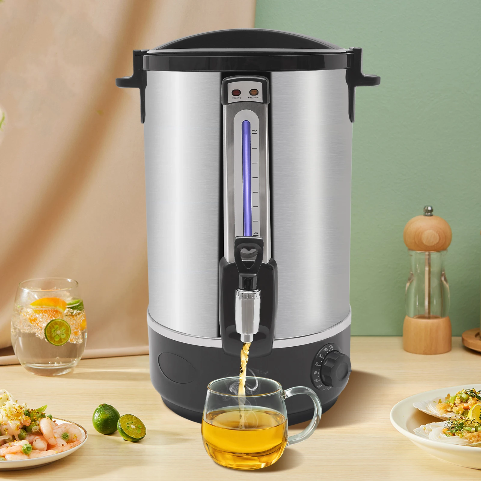 2200W 20L Silver Electric Hot Water Dispenser, 4Gal Stainless Steel Boiler Auto Warm Keep for Office Hotel Party Use
2200W 20L Silver Electric Hot Water Dispenser, 4Gal Stainless Steel Boiler Auto Warm Keep for Office Hotel Party Use