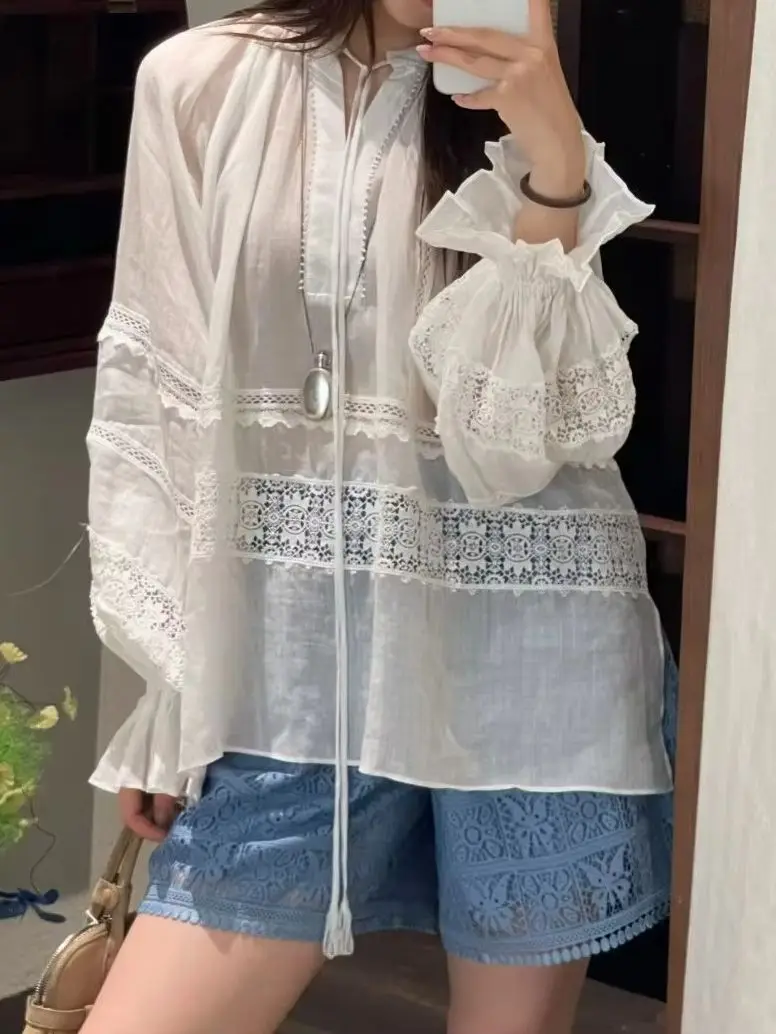 Heavy Embroidery Women's 100% Ramie Shirt Lantern Sleeve O-Neck Solid Color Loose Vintage Blouse
Heavy Embroidery Women's 100% Ramie Shirt Lantern Sleeve O-Neck Solid Color Loose Vintage Blouse