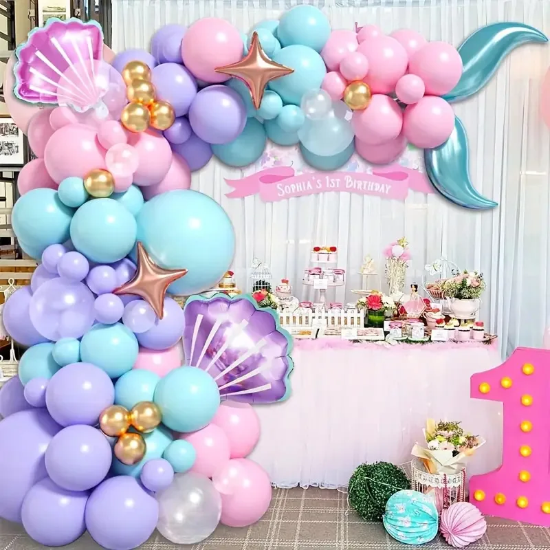 New Mew Purple Conch Mermaid Tail Garland Arch Latex Balloon Kit Wedding Girl Birthday Party Balloon Decoration
New Mew Purple Conch Mermaid Tail Garland Arch Latex Balloon Kit Wedding Girl Birthday Party Balloon Decoration