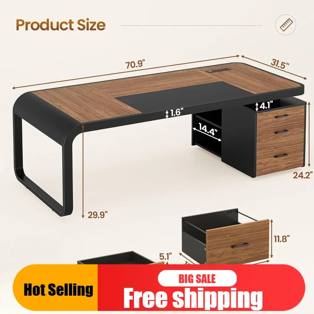 Бестселлер: Стол руководителя 70,9 дюймов с легкой сборкой, большой компьютерный стол с ящиками и боковым шкафом для документов, офисный стол со съемными элементами.
Бестселлер: Стол руководителя 70,9 дюймов с легкой сборкой, большой компьютерный стол с ящиками и боковым шкафом для документов, офисный стол со съемными элементами.