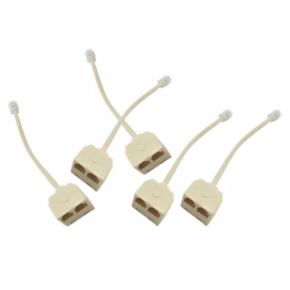 5 Pcs Landline Splitter Phone Adapter for Telephone Extension Cord Socket Plastic Converter Male to Female
5 Pcs Landline Splitter Phone Adapter for Telephone Extension Cord Socket Plastic Converter Male to Female