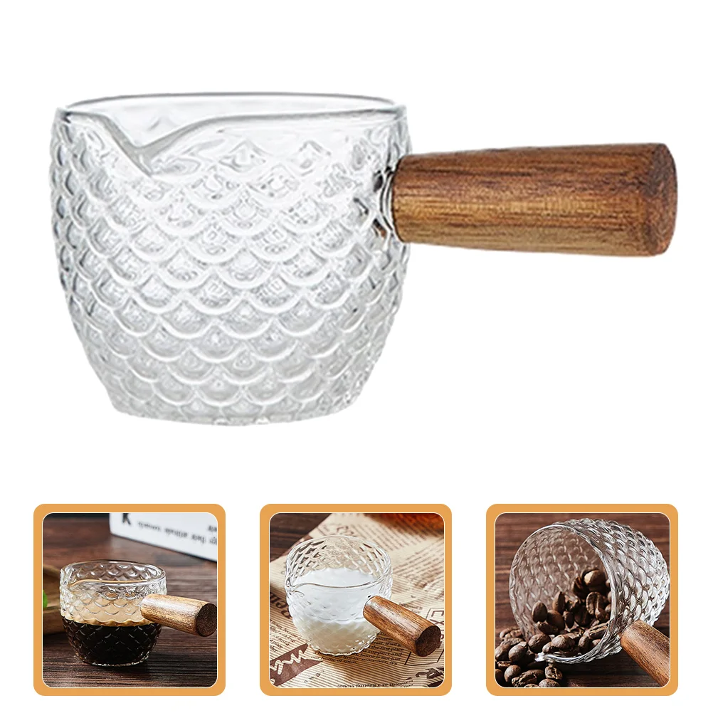 Glass Milk Cup Cream Pitcher Coffee Latte Accessories Frothing Clear Creamer Wood Boat
Glass Milk Cup Cream Pitcher Coffee Latte Accessories Frothing Clear Creamer Wood Boat