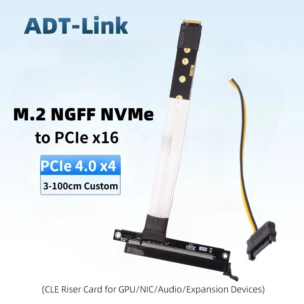 НОВИНКА 2026: Удлинительный кабель для видеокарты (M.2 NGFF NVMe STX) на PCIe 4.0 x16, M.2 на 90 градусов, для AMD/Nvidia GPU 16x ADT
НОВИНКА 2026: Удлинительный кабель для видеокарты (M.2 NGFF NVMe STX) на PCIe 4.0 x16, M.2 на 90 градусов, для AMD/Nvidia GPU 16x ADT