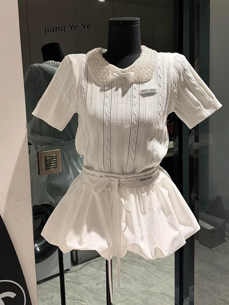 Chic Korean College Style Neck Knitted Short Sleeve T-Shirt Women's Summer Fashionable Beautiful Age-defying Top
Chic Korean College Style Neck Knitted Short Sleeve T-Shirt Women's Summer Fashionable Beautiful Age-defying Top