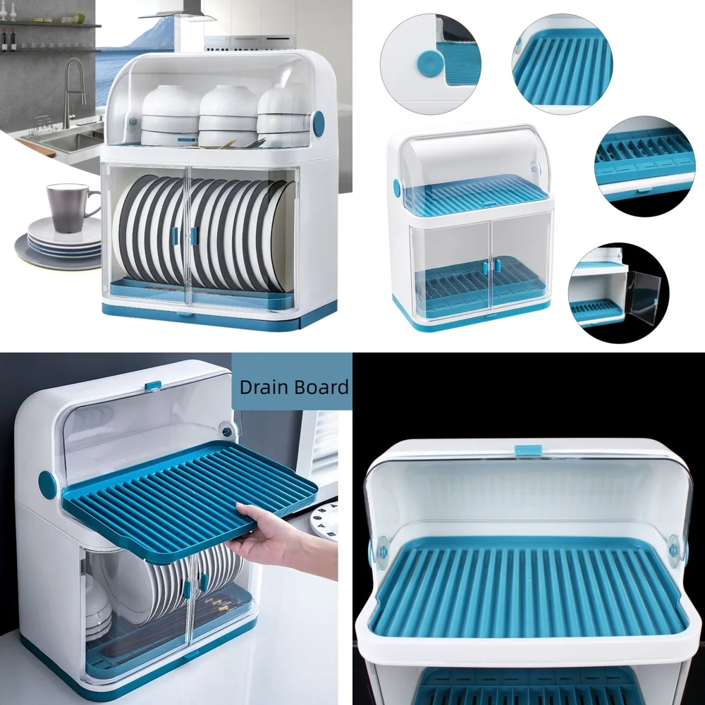 2 Layer Kitchen Dish Rack with Cover Drain Tray for Plates Cups Bowls Drying Storage Organizer Utensil Holder Compact Countertop
2 Layer Kitchen Dish Rack with Cover Drain Tray for Plates Cups Bowls Drying Storage Organizer Utensil Holder Compact Countertop