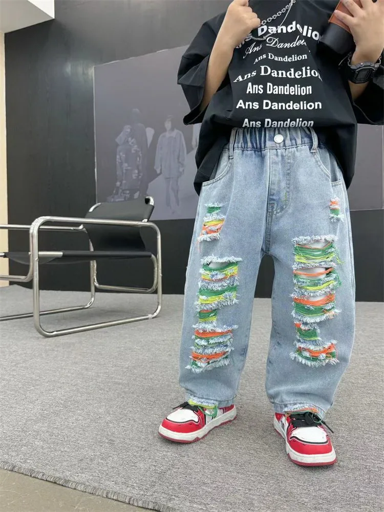 Hip Hop Spring Summer Loose Boy's Jeans Vintage Boys Ripped Denim Pants Children Hole Rip Pants 2-6 Years
Hip Hop Spring Summer Loose Boy's Jeans Vintage Boys Ripped Denim Pants Children Hole Rip Pants 2-6 Years