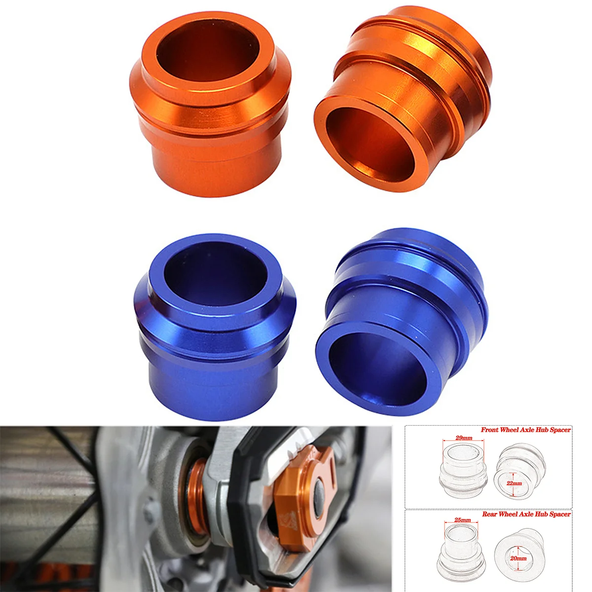 CNC Front Rear Wheel Axle Hub Spacer For KTM SMR SX SX-F XC-F EXC EXC-F EXC-W XC-W TE FE EC 125-530 Enduro Dirt Bike 2003-2022
CNC Front Rear Wheel Axle Hub Spacer For KTM SMR SX SX-F XC-F EXC EXC-F EXC-W XC-W TE FE EC 125-530 Enduro Dirt Bike 2003-2022