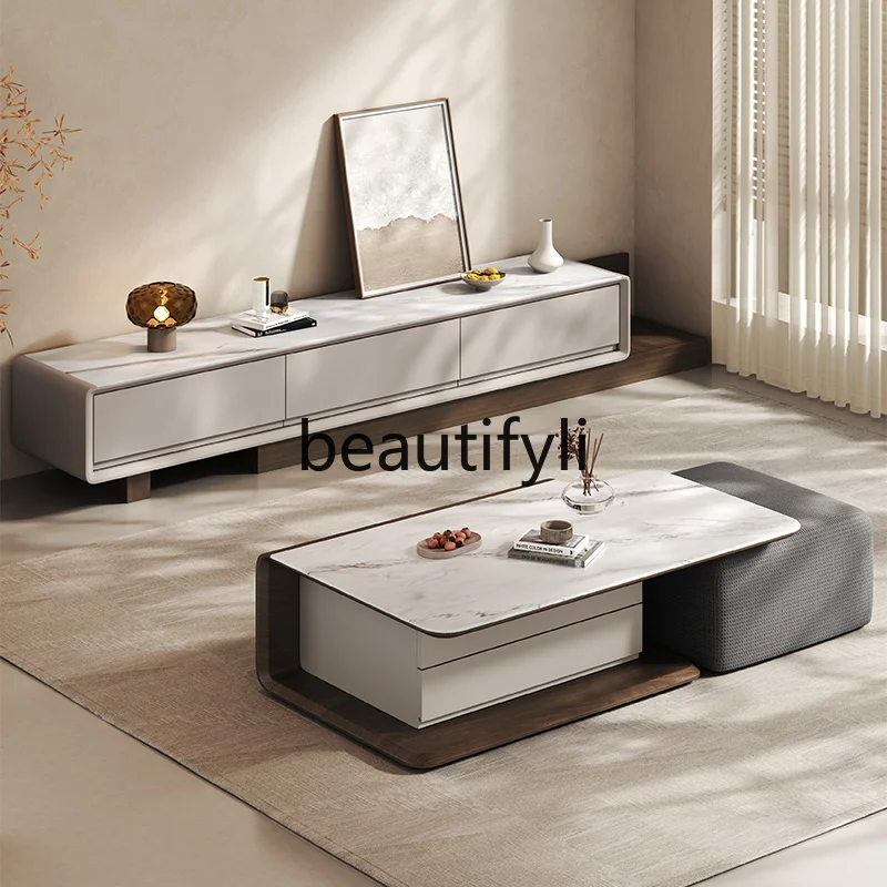 Italian retractable TV cabinet stylish simple household small apartment high sense
Italian retractable TV cabinet stylish simple household small apartment high sense