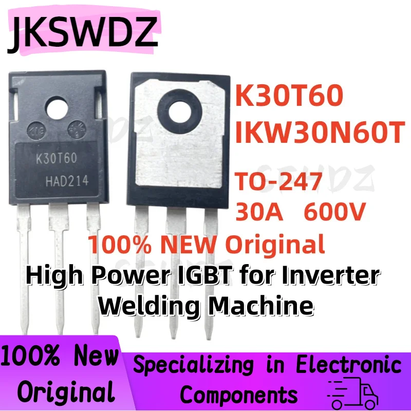 5/10/20PCS 100% NEW Quality K30T60 IKW30N60T TO-247 30A 600V High Power IGBT for Inverter Welding Machine
5/10/20PCS 100% NEW Quality K30T60 IKW30N60T TO-247 30A 600V High Power IGBT for Inverter Welding Machine