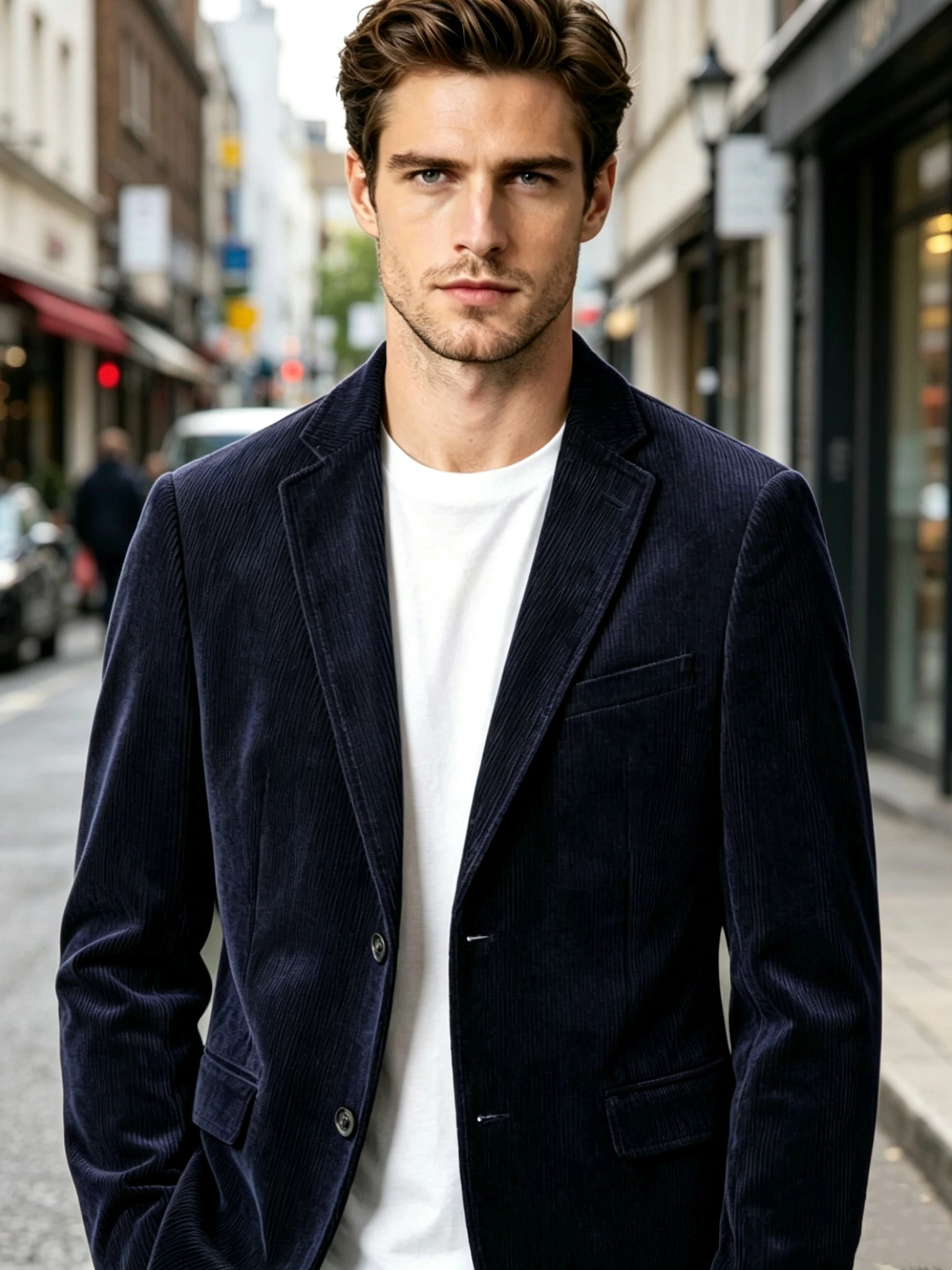 Navy Blue Corduroy Blazer for Men with Notch Lapel Single Breasted Dinner Jacket Elegant Slim Fit Smoking Suit Coat for Wedding
Navy Blue Corduroy Blazer for Men with Notch Lapel Single Breasted Dinner Jacket Elegant Slim Fit Smoking Suit Coat for Wedding