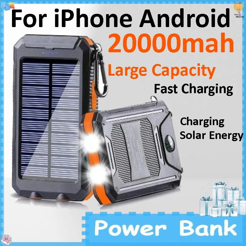 Waterproof Solar Charger 20000mAh Portable Outdoor Power Bank LED Lighting Backup Battery Universal for IOS Android Phones
Waterproof Solar Charger 20000mAh Portable Outdoor Power Bank LED Lighting Backup Battery Universal for IOS Android Phones