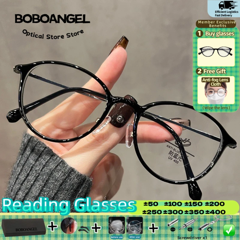 BOBOANGEL New Fashion Round Myopia Glasses Women Men Simple Anti Blue Light Eyeware Progressive Reading Prescription Eyeglasses
BOBOANGEL New Fashion Round Myopia Glasses Women Men Simple Anti Blue Light Eyeware Progressive Reading Prescription Eyeglasses
