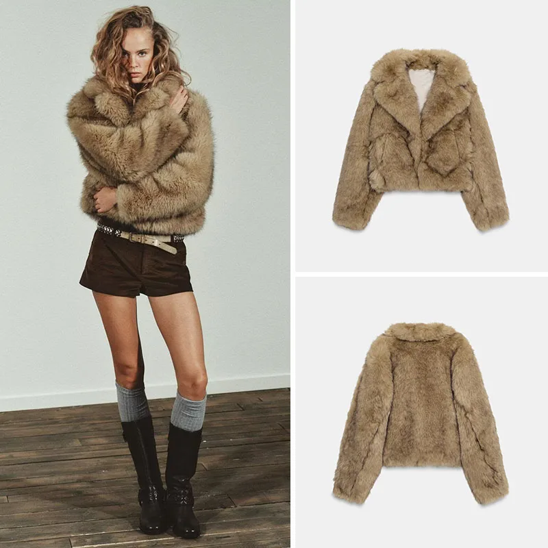 Autumn New Arrival Women's Short Coat Artificial Fur Effect Quality Casual Style Long Sleeve Flip Collar Outerwear Jacket
Autumn New Arrival Women's Short Coat Artificial Fur Effect Quality Casual Style Long Sleeve Flip Collar Outerwear Jacket