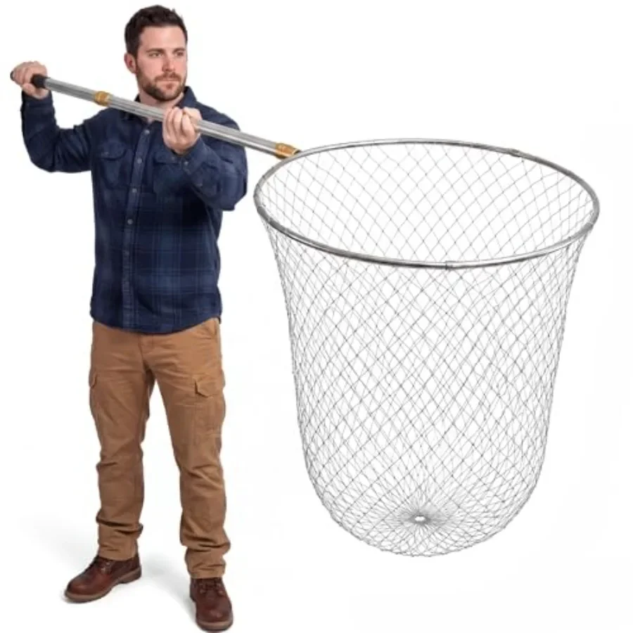 Boat and pier fishing application: stainless steel handle heavy duty fishing net, black, foldable lightweight design with 83-in
Boat and pier fishing application: stainless steel handle heavy duty fishing net, black, foldable lightweight design with 83-in