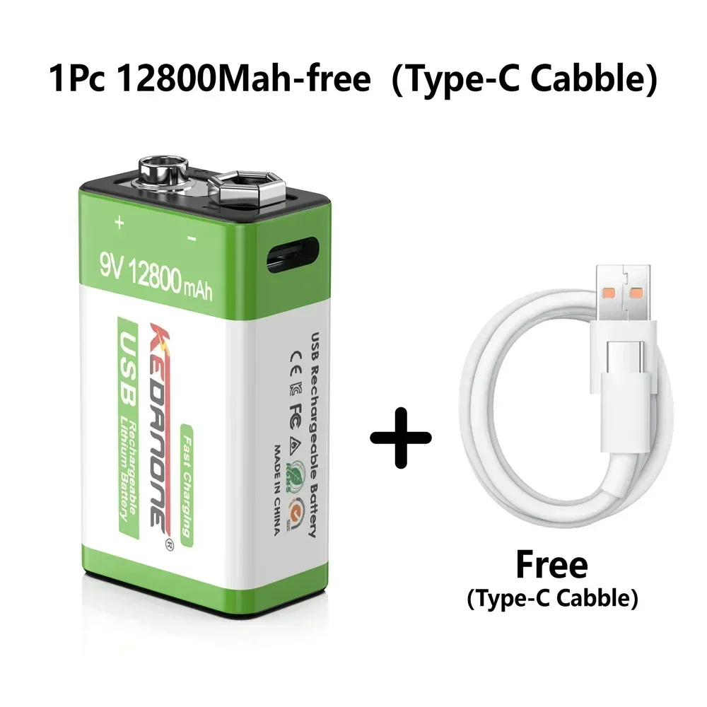 High-Capacity 9V 12800mAh Battery For Multimeter Microphone Toy Remote Control KTV Audio Equipment USB Type-C Compatible
High-Capacity 9V 12800mAh Battery For Multimeter Microphone Toy Remote Control KTV Audio Equipment USB Type-C Compatible