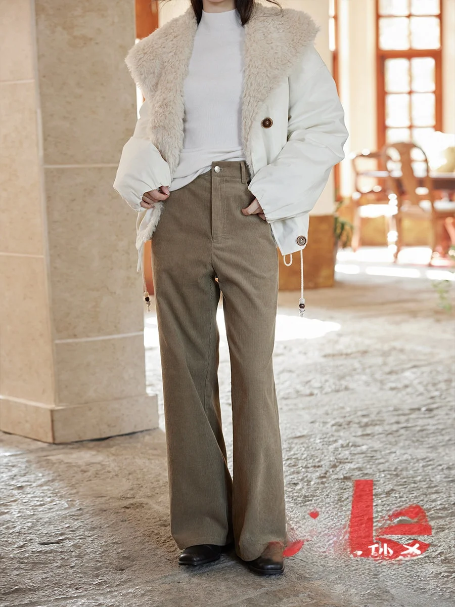 Fashionable Unique Winter Corduroy Casual Pants Small Size Lazy Style Korean Trend High Waist Straight Leg Pants for Women
Fashionable Unique Winter Corduroy Casual Pants Small Size Lazy Style Korean Trend High Waist Straight Leg Pants for Women