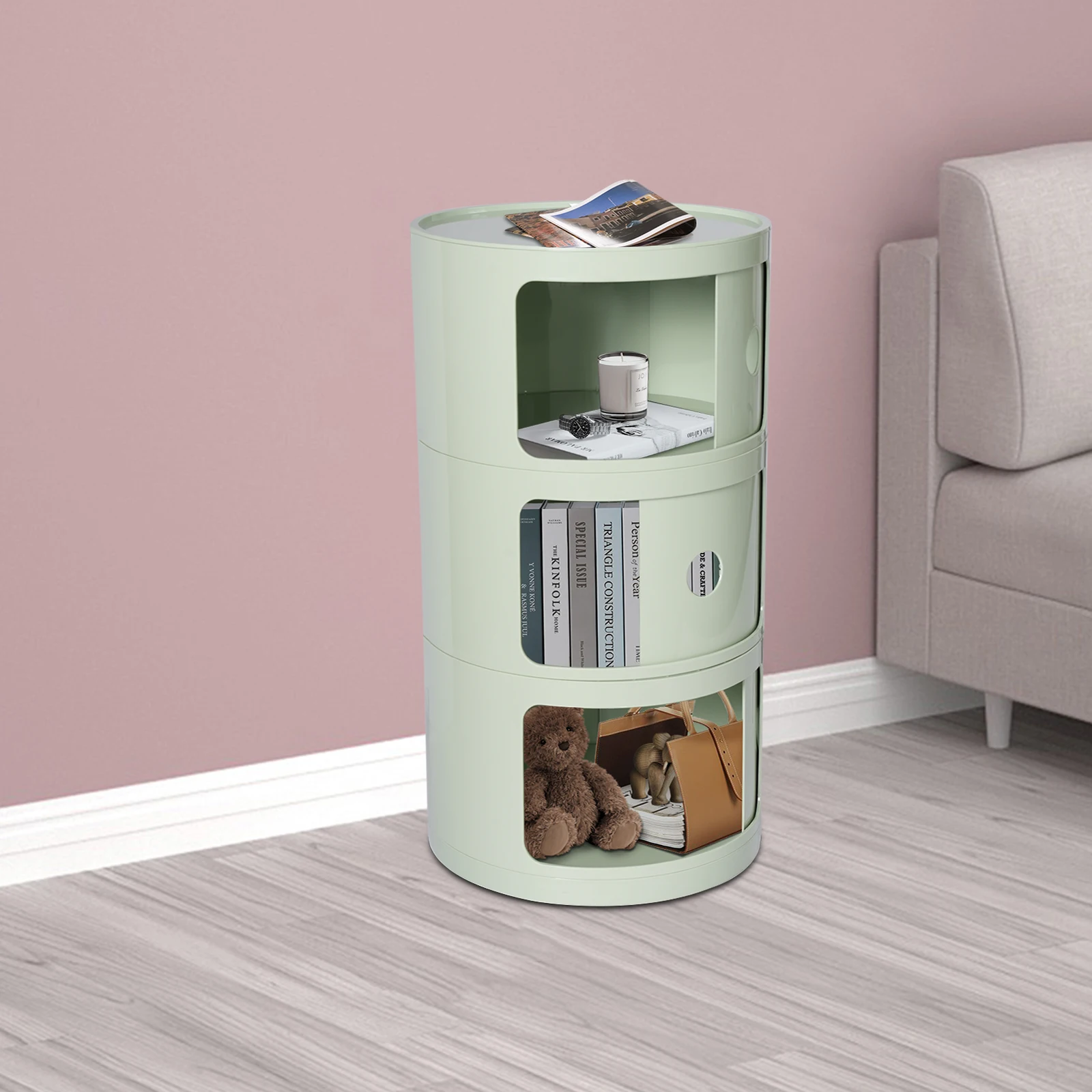 32*58cm 3-Tier Light-green Round End Table ABS Floor Standing Minimalist Round Cabinet for Bedrooms Study Rooms Nurseries
32*58cm 3-Tier Light-green Round End Table ABS Floor Standing Minimalist Round Cabinet for Bedrooms Study Rooms Nurseries
