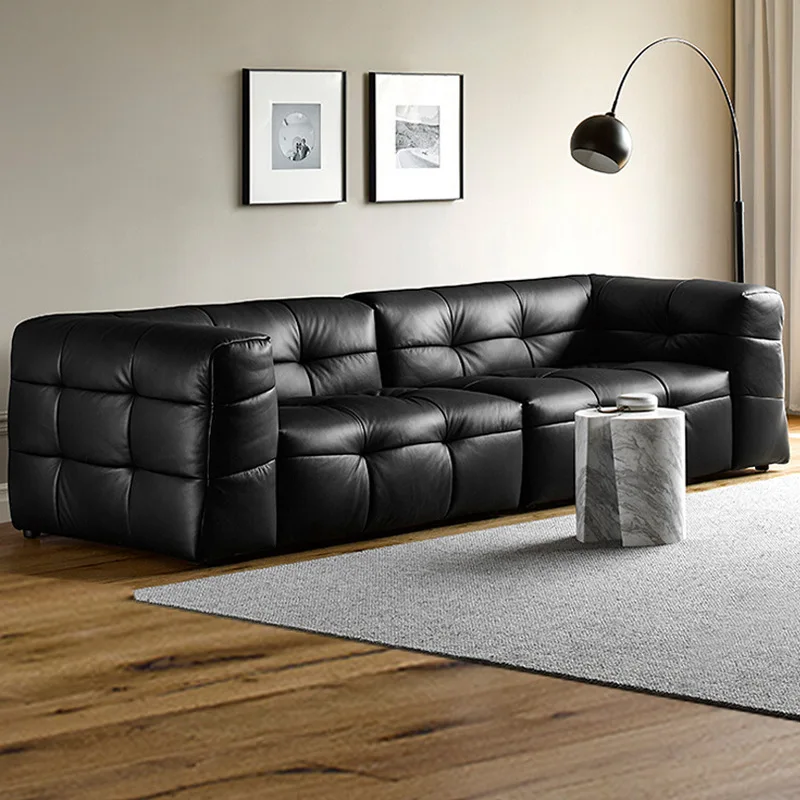 Minimalist marshmallow leather sofa first layer cowhide living room simple modern high-end Internet celebrity black sofa
Minimalist marshmallow leather sofa first layer cowhide living room simple modern high-end Internet celebrity black sofa