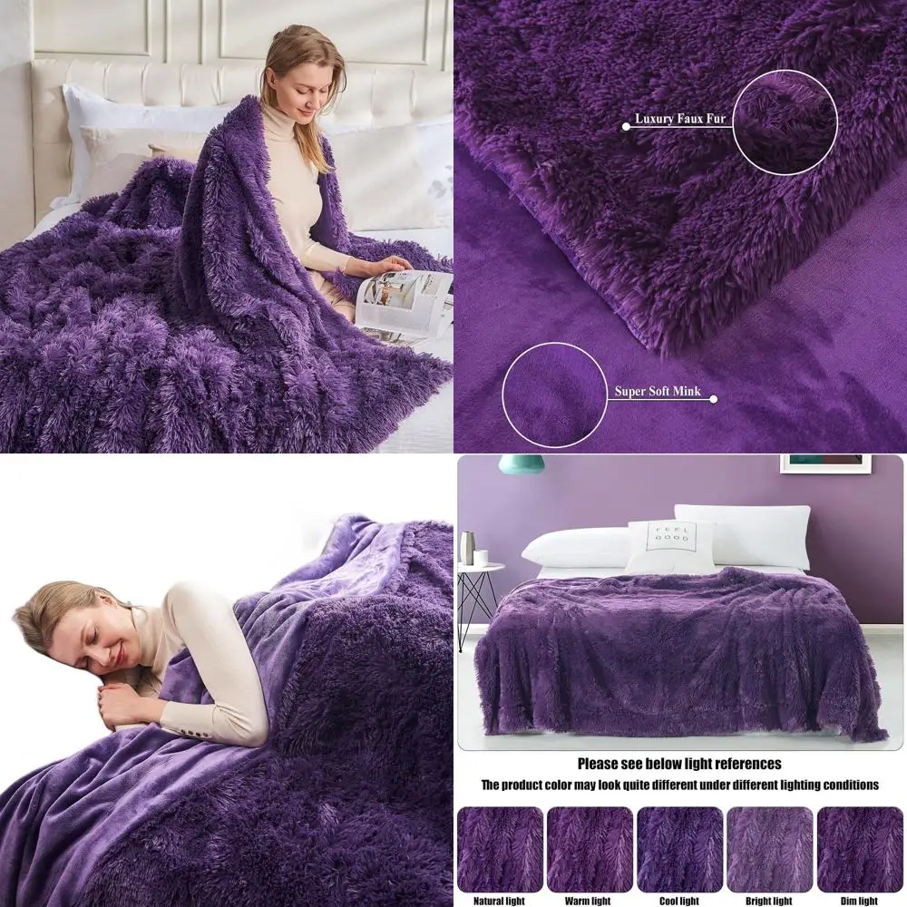 Purple Queen Size Plush Fuzzy Blanket, Ultra Soft Shaggy Throw for Couch, Sofa, Bed (90x90)
Purple Queen Size Plush Fuzzy Blanket, Ultra Soft Shaggy Throw for Couch, Sofa, Bed (90x90)