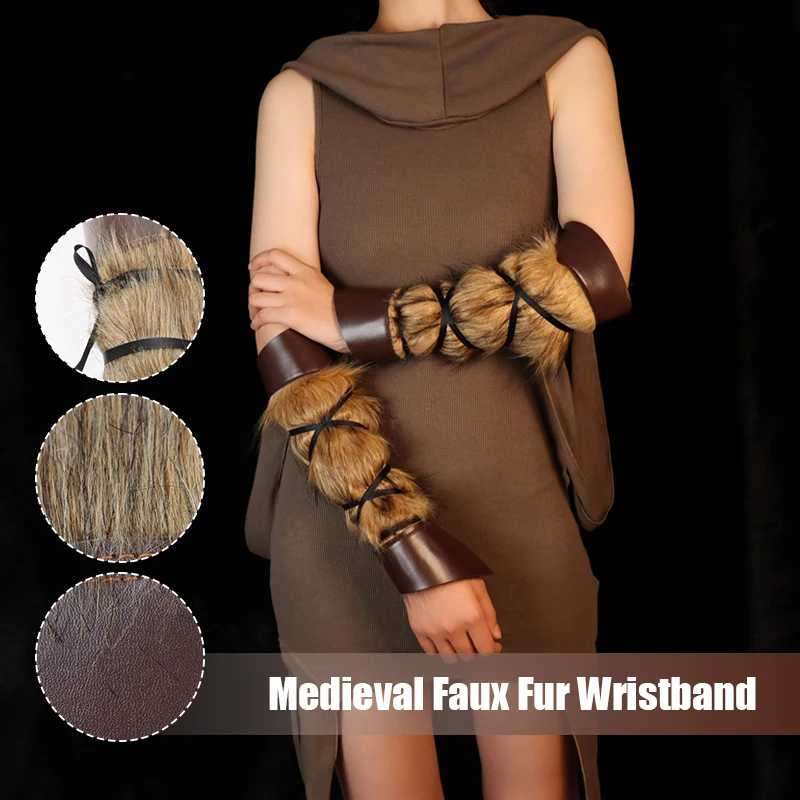 2pc Medieval Vintage Wristband Viking Style Knight Wristband With Faux Fur Asymmetrical Shape Halloween Costume Props
2pc Medieval Vintage Wristband Viking Style Knight Wristband With Faux Fur Asymmetrical Shape Halloween Costume Props