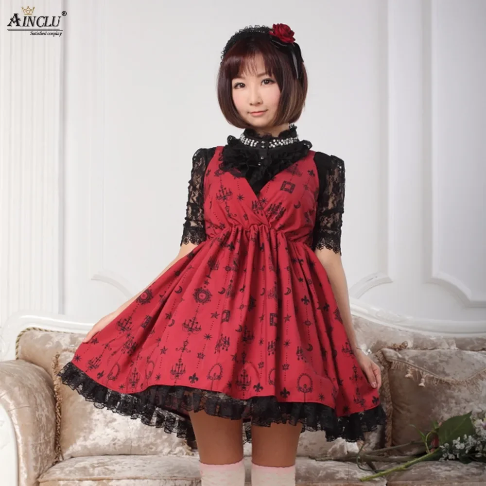 Ainclu Women's Red Polyester Sweet Cute Strap Princess Original Japanese Lace Lolita Dress
Ainclu Women's Red Polyester Sweet Cute Strap Princess Original Japanese Lace Lolita Dress
