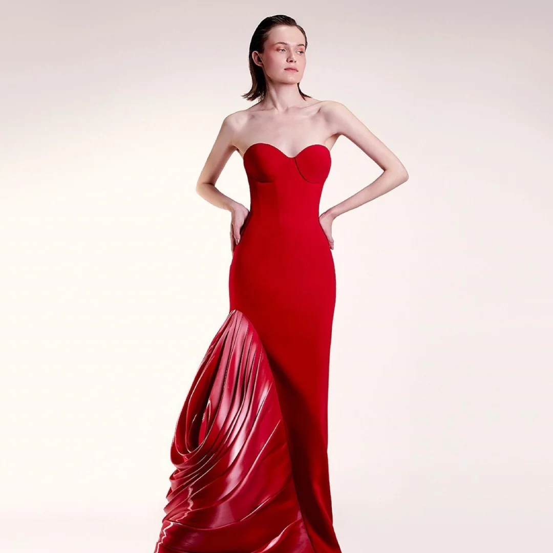Customized High Quality Jersey Straight Evening Dresses Sweetheart Sleeveless Red Bespoke Occasion Gowns Sexy Party Dress
Customized High Quality Jersey Straight Evening Dresses Sweetheart Sleeveless Red Bespoke Occasion Gowns Sexy Party Dress