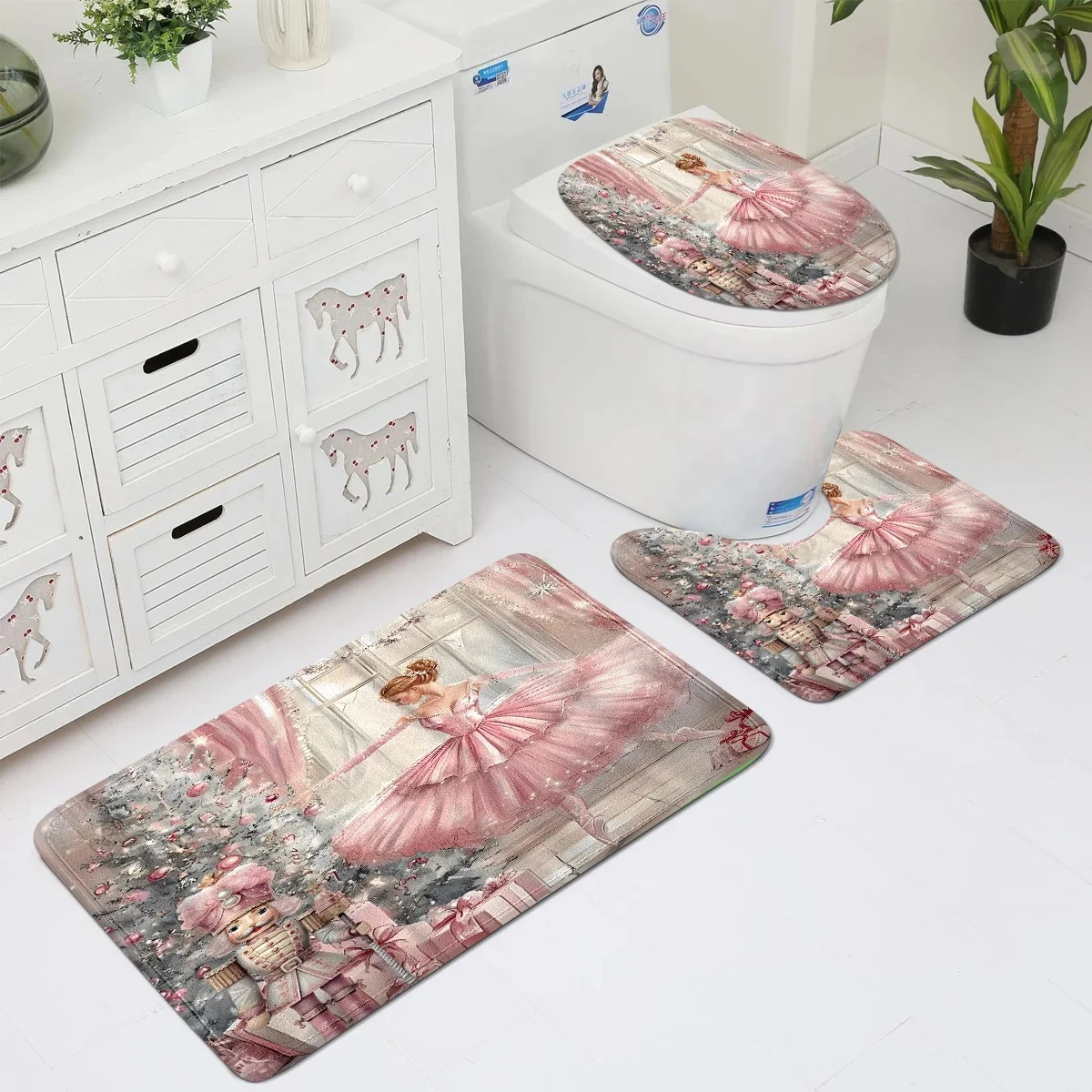 Набор розовых ковриков для туалета A Ballet Dancer, 3 шт./компл. ковров для ванной комнаты
Набор розовых ковриков для туалета A Ballet Dancer, 3 шт./компл. ковров для ванной комнаты