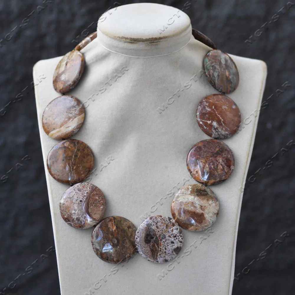 MTC·STAR HUGE 100% Natural 19'' 35mm Natural Coin Red Dreamland Agate Necklace (Z14587)
MTC·STAR HUGE 100% Natural 19'' 35mm Natural Coin Red Dreamland Agate Necklace (Z14587)