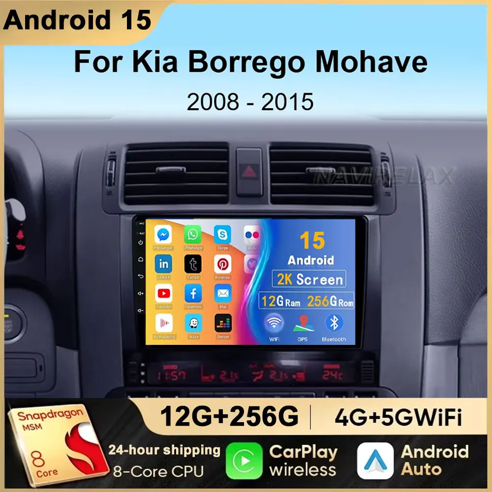 Автомобильный радиоприемник для KIA Borrego Mohave 2008-2012 Android15 X2 1024*600 1080P Беспроводная автомобильная игра Android Auto Поддержка BT/SWC/FM/ADAS DVR
Автомобильный радиоприемник для KIA Borrego Mohave 2008-2012 Android15 X2 1024*600 1080P Беспроводная автомобильная игра Android Auto Поддержка BT/SWC/FM/ADAS DVR