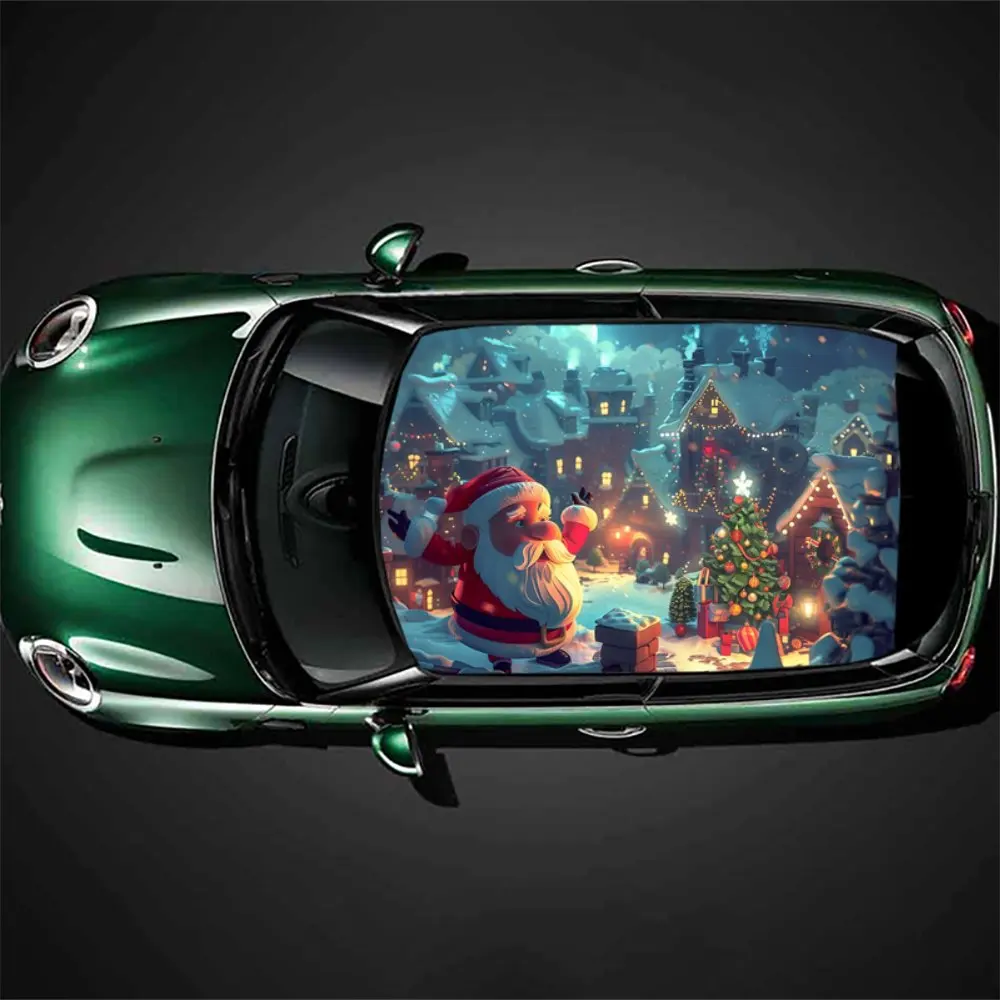 Christmas Cartoon Santa Claus Car Roof Sticker Wrap Racing SUV Auto Accessories Packaging PVC Car Hood Graphic Decal Decoration
Christmas Cartoon Santa Claus Car Roof Sticker Wrap Racing SUV Auto Accessories Packaging PVC Car Hood Graphic Decal Decoration